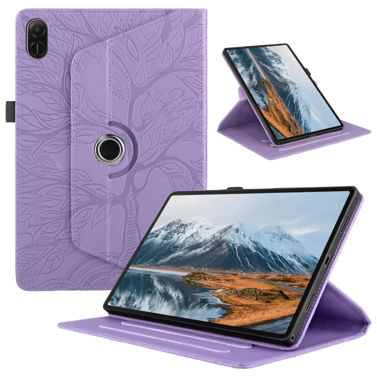 For Honor Pad X8a Tree Life Embossed Rotation Leather Tablet Case(Purple) - Honor by PMC TechLife | Online Shopping South Africa | PMC TechLife | Buy Now Pay Later Mobicred