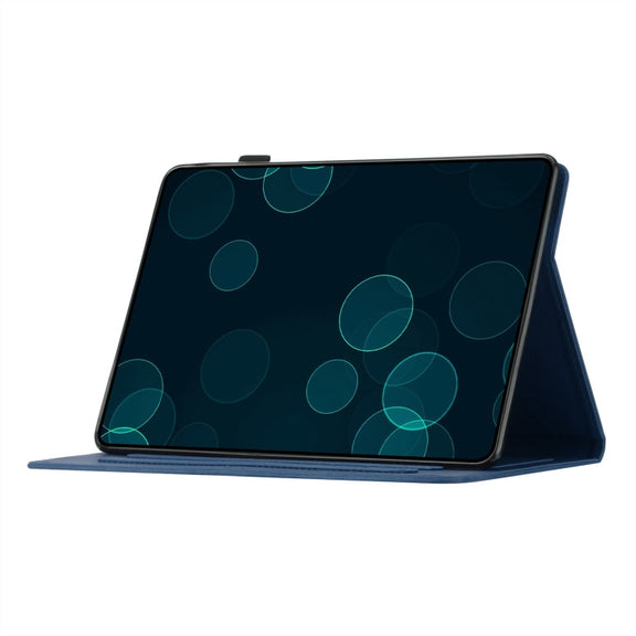 For Samsung Galaxy Tab S9 X710/X716B/X718U Coconut Tree Embossed Smart Leather Tablet Case(Blue)