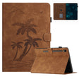 For Samsung Galaxy Tab S9 X710/X716B/X718U Coconut Tree Embossed Smart Leather Tablet Case(Brown) - Galaxy Tab S9 Cases by PMC Jewellery | Online Shopping South Africa | PMC Jewellery | Buy Now Pay Later Mobicred