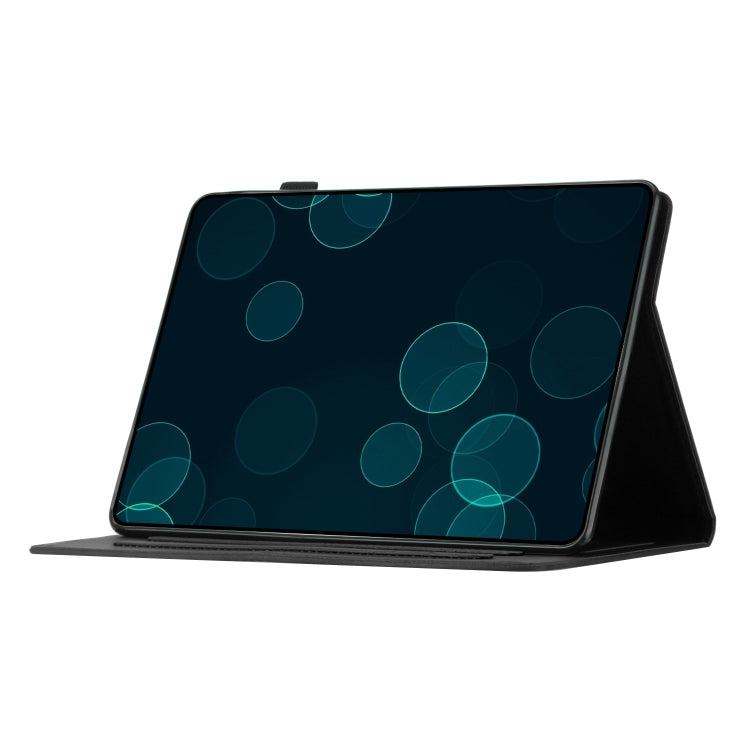For Samsung Galaxy Tab S9 FE X510/X516B Coconut Tree Embossed Smart Leather Tablet Case(Black)