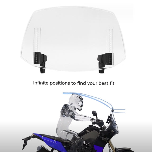 For Kawasaki / Honda / BMW / Yamaha Motorcycle Adjustable Windshield(Transparent Blue)