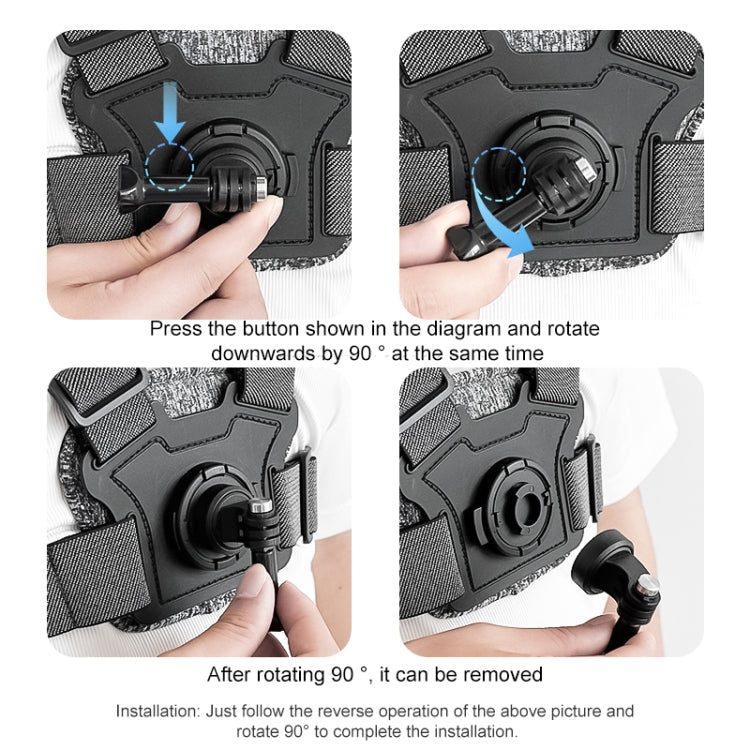 4 in 1 Adjustable Body Mount Belt Chest Strap with Mount & Screw(Grey) - Chest Belt by RUIGPRO | Online Shopping South Africa | PMC TechLife | Buy Now Pay Later Mobicred