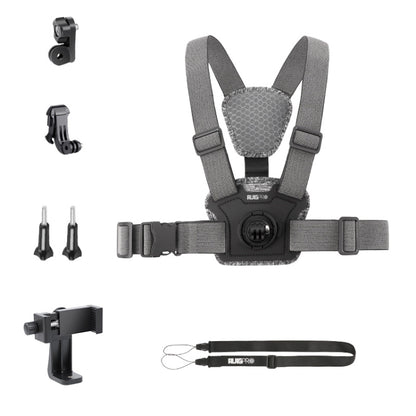6 in 1 360 Phone Clamp Adjustable Body Mount Belt Chest Strap with Mount & Screw(Grey) - free shipping - PMC Jewellery - Order now!