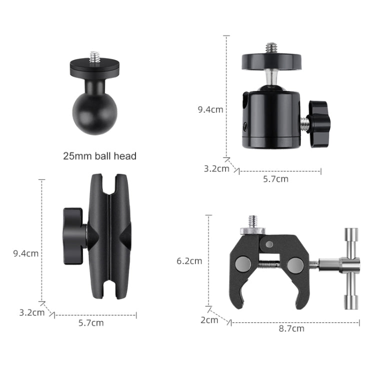 10 in 1 Crabs Selfie Stick Motorcycle Clamps Handlebar Fixed Mount - Holder by PMC TechLife | Online Shopping South Africa | PMC TechLife | Buy Now Pay Later Mobicred