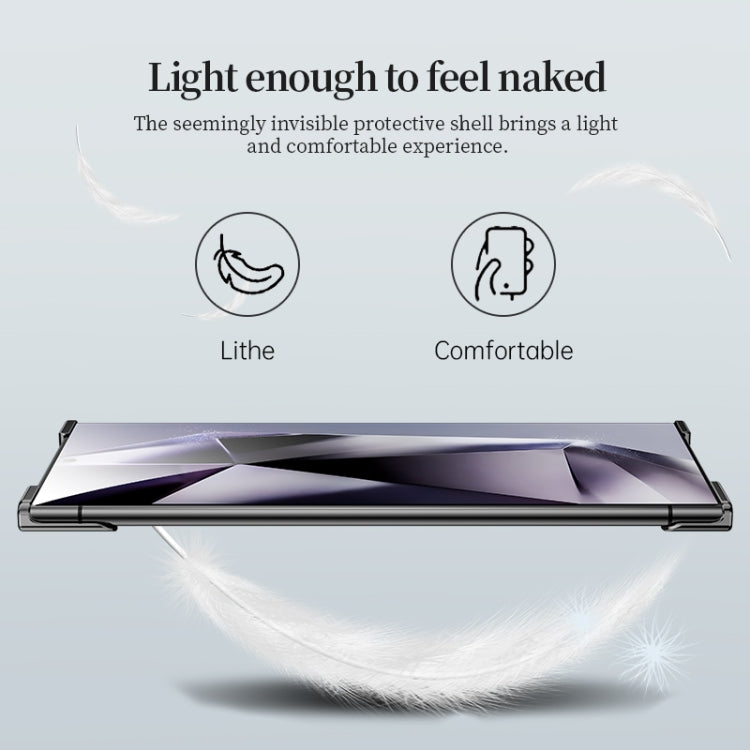 For Samsung Galaxy S24 Ultra 5G Frameless Metal Corner Pad Phone Case with Lens Film(Purple)