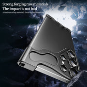 For Samsung Galaxy S24 Ultra 5G Frameless Metal Corner Pad Phone Case with Lens Film(Purple)