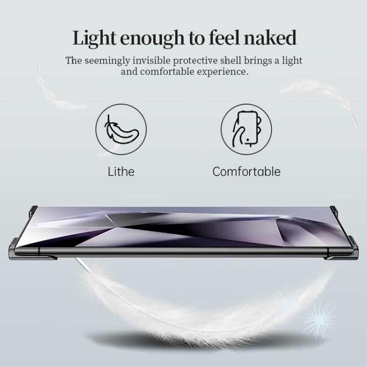 For Samsung Galaxy S25 Ultra 5G Frameless Metal Corner Pad Phone Case with Lens Film(Black)