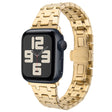 For Apple Watch SE 2023 40mm Double T Stainless Steel Watch Band(Gold) - Watch Bands by PMC TechLife | Online Shopping South Africa | PMC TechLife