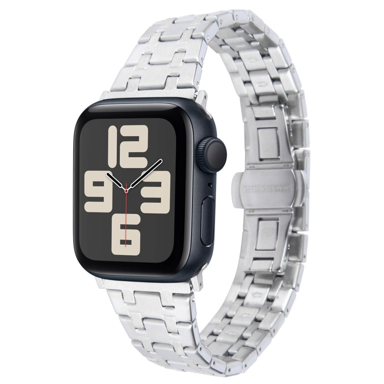 For Apple Watch SE 2023 40mm Double T Stainless Steel Watch Band(Silver) - Watch Bands by PMC TechLife | Online Shopping South Africa | PMC TechLife