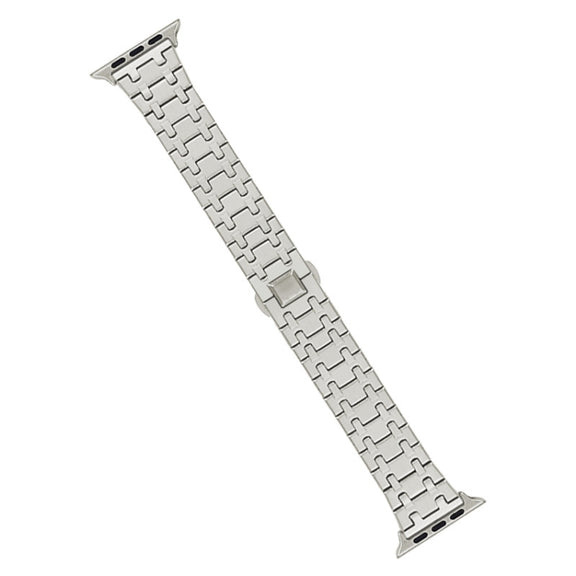 For Apple Watch Ultra 2 49mm Double T Stainless Steel Watch Band(Starlight)