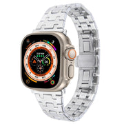 For Apple Watch Ultra 49mm Double T Stainless Steel Watch Band(Silver)