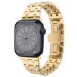 For Apple Watch Series 8 41mm Double T Stainless Steel Watch Band(Gold) - Watch Bands by PMC TechLife | Online Shopping South Africa | PMC TechLife