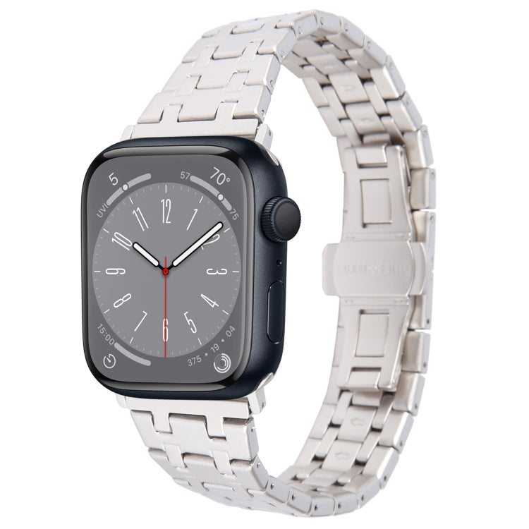 For Apple Watch Series 8 41mm Double T Stainless Steel Watch Band(Starlight) - free shipping - PMC TechLife - Order now!