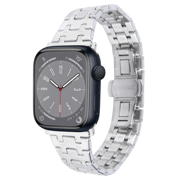 For Apple Watch SE 2022 40mm Double T Stainless Steel Watch Band(Silver) - Watch Bands by PMC TechLife | Online Shopping South Africa | PMC TechLife