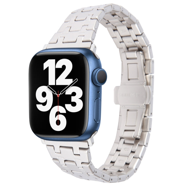 For Apple Watch Series 7 41mm Double T Stainless Steel Watch Band(Starlight) - free shipping - PMC TechLife - Order now!
