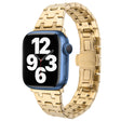 For Apple Watch Series 7 45mm Double T Stainless Steel Watch Band(Gold) - Watch Bands by PMC TechLife | Online Shopping South Africa | PMC TechLife