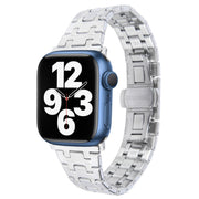 For Apple Watch Series 7 45mm Double T Stainless Steel Watch Band(Silver)
