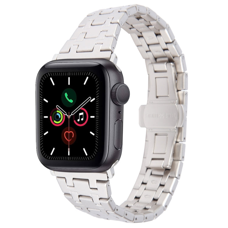 For Apple Watch Series 5 40mm Double T Stainless Steel Watch Band(Starlight) - Watch Bands by PMC TechLife | Online Shopping South Africa | PMC TechLife