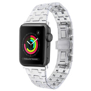 For Apple Watch Series 3 42mm Double T Stainless Steel Watch Band(Silver)
