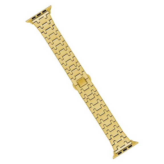 For Apple Watch Series 2 38mm Double T Stainless Steel Watch Band(Gold)