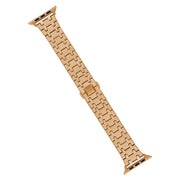 For Apple Watch 42mm Double T Stainless Steel Watch Band(Rose Gold)