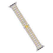 For Apple Watch 42mm Double T Stainless Steel Watch Band(Silver Gold)