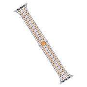 For Apple Watch 38mm Double T Stainless Steel Watch Band(Silver Rose Gold)