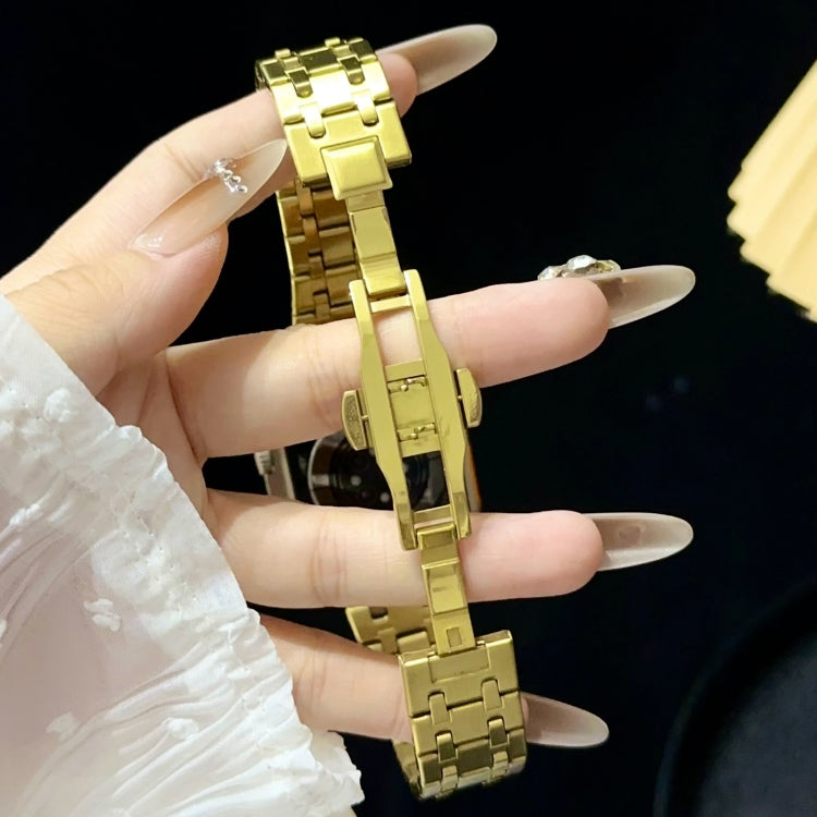 For Apple Watch 38mm Double T Stainless Steel Watch Band(Gold) - Watch Bands by PMC TechLife | Online Shopping South Africa | PMC TechLife