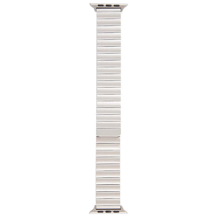 For Apple Watch SE 2023 44mm Bamboo Stainless Steel Magnetic Watch Band(Starlight)