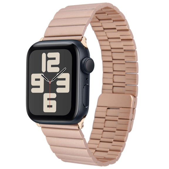 For Apple Watch SE 2023 40mm Bamboo Stainless Steel Magnetic Watch Band(Rose Gold)