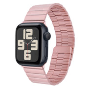 For Apple Watch SE 2023 40mm Bamboo Stainless Steel Magnetic Watch Band(Pink)