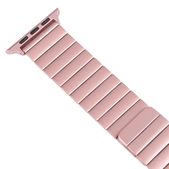 For Apple Watch SE 2023 40mm Bamboo Stainless Steel Magnetic Watch Band(Pink)
