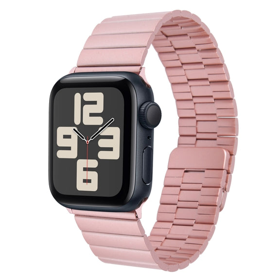 For Apple Watch SE 2023 40mm Bamboo Stainless Steel Magnetic Watch Band(Pink)