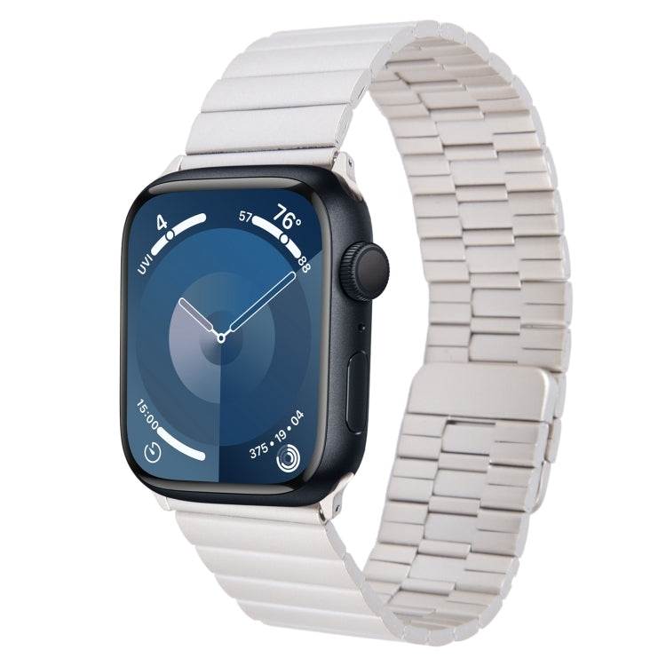 For Apple Watch Series 9 41mm Bamboo Stainless Steel Magnetic Watch Band(Starlight) - free shipping - PMC TechLife - Order now!