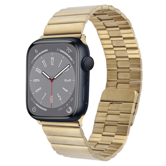 For Apple Watch Series 8 41mm Bamboo Stainless Steel Magnetic Watch Band(Gold)