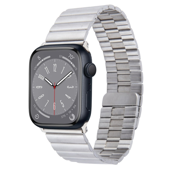 For Apple Watch Series 8 45mm Bamboo Stainless Steel Magnetic Watch Band(Sliver)