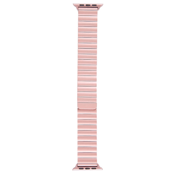 For Apple Watch SE 2022 44mm Bamboo Stainless Steel Magnetic Watch Band(Pink)