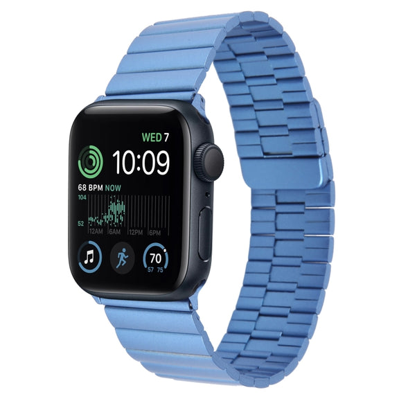For Apple Watch SE 2022 44mm Bamboo Stainless Steel Magnetic Watch Band(Blue)