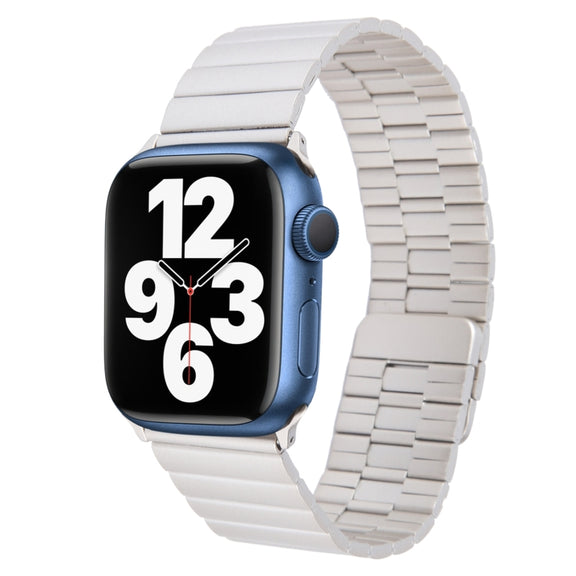 For Apple Watch SE 40mm Bamboo Stainless Steel Magnetic Watch Band(Starlight)