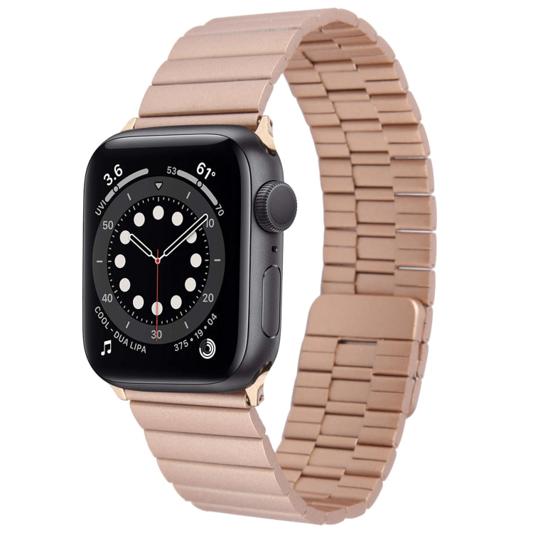 For Apple Watch Series 6 44mm Bamboo Stainless Steel Magnetic Watch Band(Rose Gold) - free shipping - PMC TechLife - Order now!