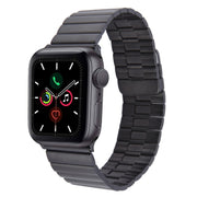 For Apple Watch Series 5 44mm Bamboo Stainless Steel Magnetic Watch Band(Black)
