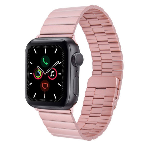 For Apple Watch Series 5 40mm Bamboo Stainless Steel Magnetic Watch Band(Pink)
