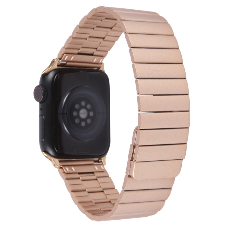 For Apple Watch Series 2 38mm Bamboo Stainless Steel Magnetic Watch Band(Rose Gold)