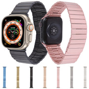 For Apple Watch 42mm Bamboo Stainless Steel Magnetic Watch Band(Gold)