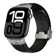 For Apple Watch Series 10 46mm Vertical Texture Titanium Buckle Elastic Silicone Watch Band(Black) - free shipping - PMC TechLife - Order now!