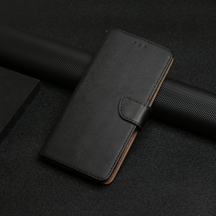 For TCL 502 Genuine Leather Fingerprint-proof Flip Phone Case(Black)