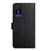 For TCL 502 Genuine Leather Fingerprint-proof Flip Phone Case(Black)