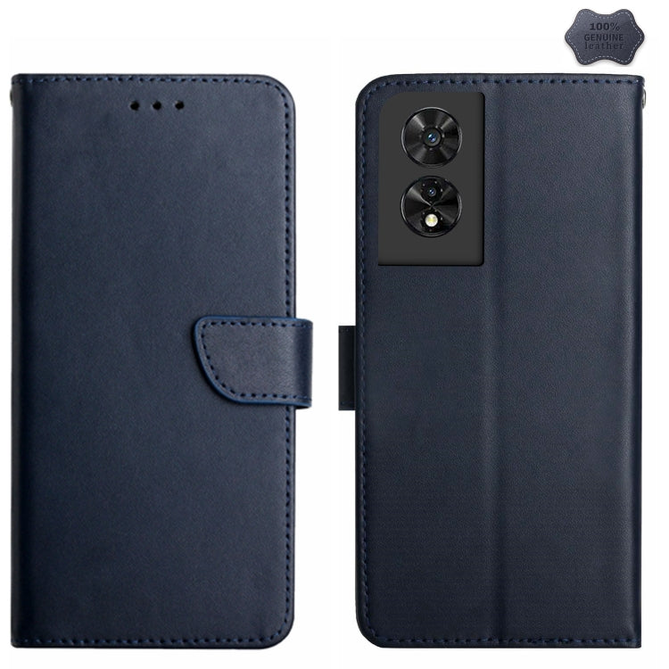 For TCL 50 SE/40 NxtPaper 4G Genuine Leather Fingerprint-proof Flip Phone Case(Blue) - More Brand by PMC TechLife | Online Shopping South Africa | PMC TechLife | Buy Now Pay Later Mobicred