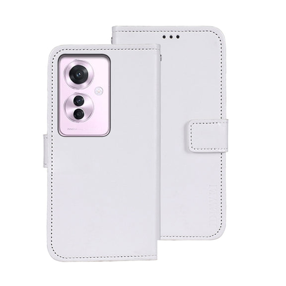 For OPPO Reno11 F 5G idewei Crazy Horse Texture Leather Phone Case(White)