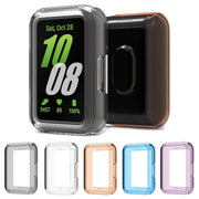 For Samsung Galaxy Fit 3 Half Pack Hollow TPU Watch Protective Case(Transparent Purple)